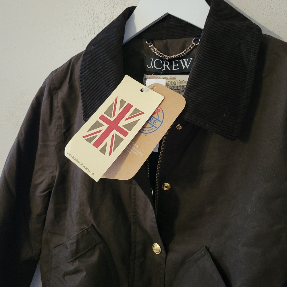 J. Crew Short Barn Jacket in English Ripstop Cotton - Mossy Brown - Picture 8 of 15
